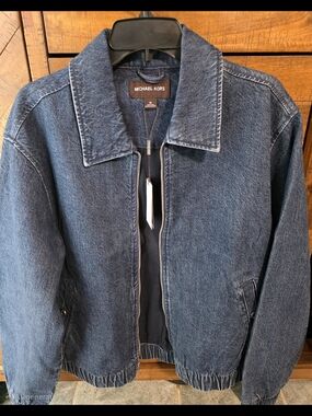 NWT! Michael Kors Denim Zip-Up Shirt Jacket SIZE MEDIUM